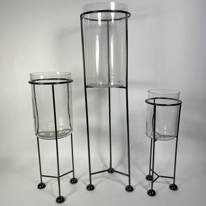 Suport lumanare set Negro 60 cm aluminiu