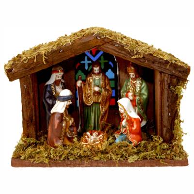 Decoratiune de Craciun scena nativa cu LED 20 cm