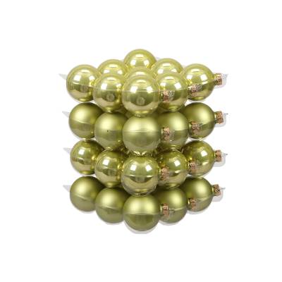 Globuri sticla 6 cm lime mat si lucios