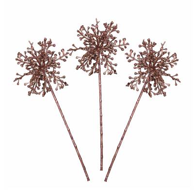 Set trei decoratiuni de Craciun Agapanthus roz 44 cm
