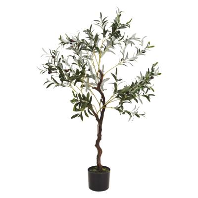 Planta decorativa artificiala maslin in ghiveci negru, 120 cm