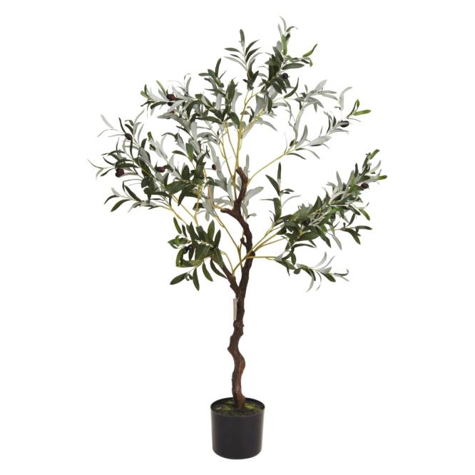 Planta decorativa artificiala maslin in ghiveci negru, 120 cm