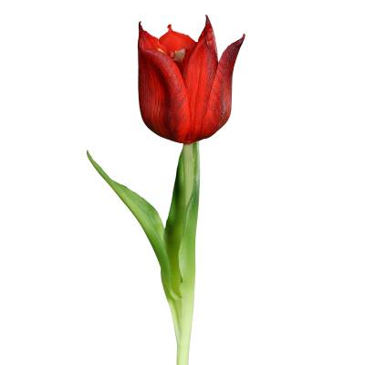 Lalea artificiala la fir, culoare rosie, 24 cm
