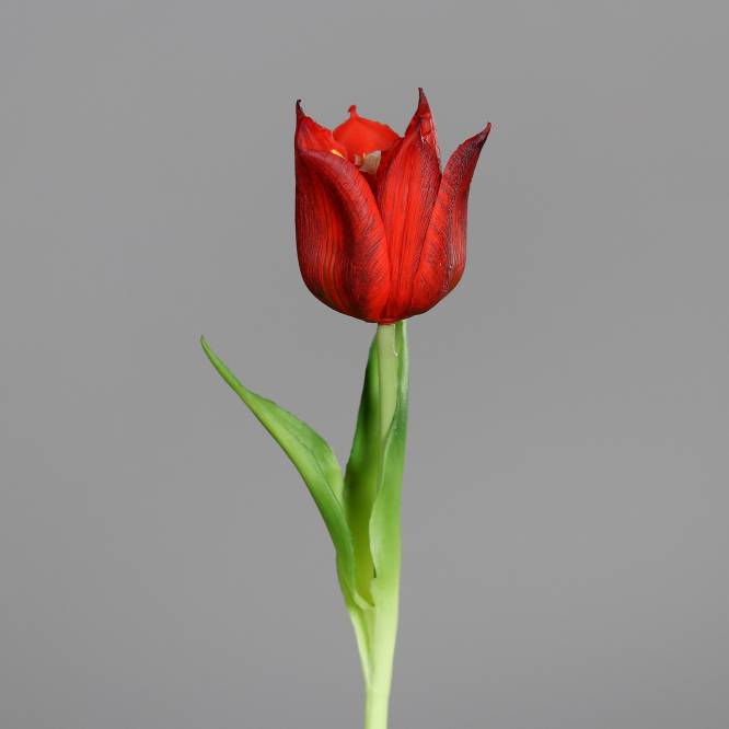 Lalea artificiala la fir, culoare rosie, 24 cm