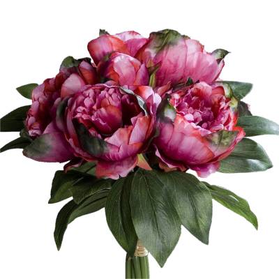 Buchet artificial bujori fucsia 30 cm
