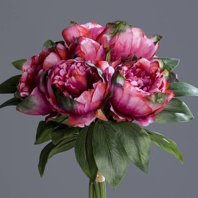 Buchet artificial bujori fucsia 30 cm