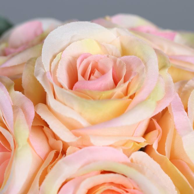Buchet de 6 trandafiri artificiali portocalii 27 cm
