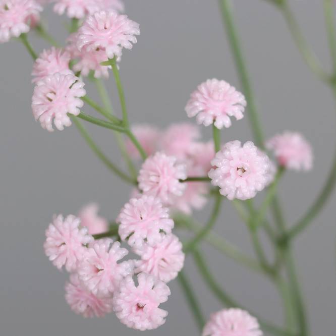 Crenguta de Gypsophila artificiala, culoare roz, 63 cm