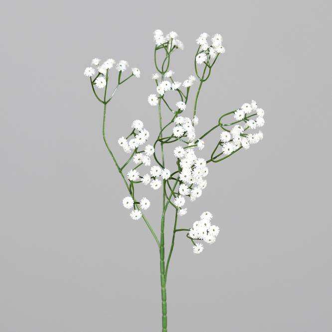 Crenguta de Gypsophila artificiala, culoare alba, 63 cm