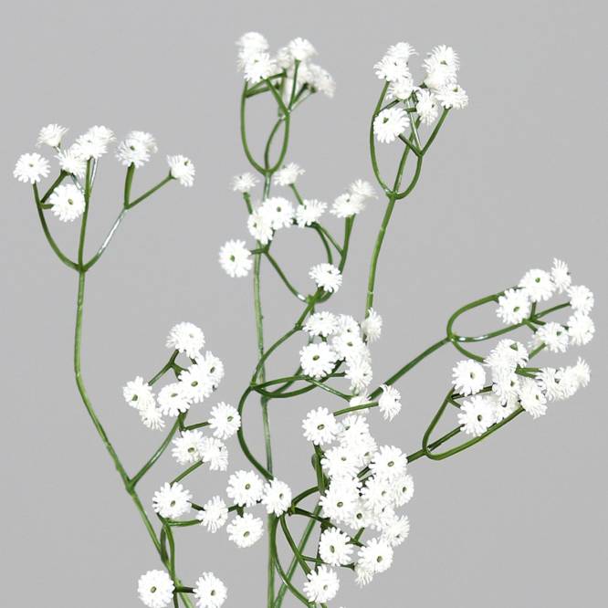 Crenguta de Gypsophila artificiala, culoare alba, 63 cm