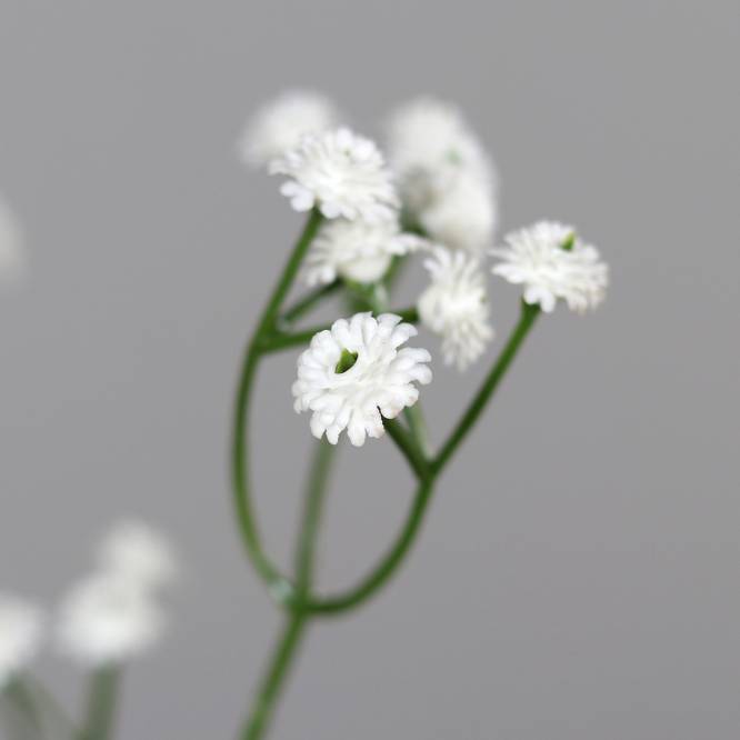 Crenguta de Gypsophila artificiala, culoare alba, 63 cm
