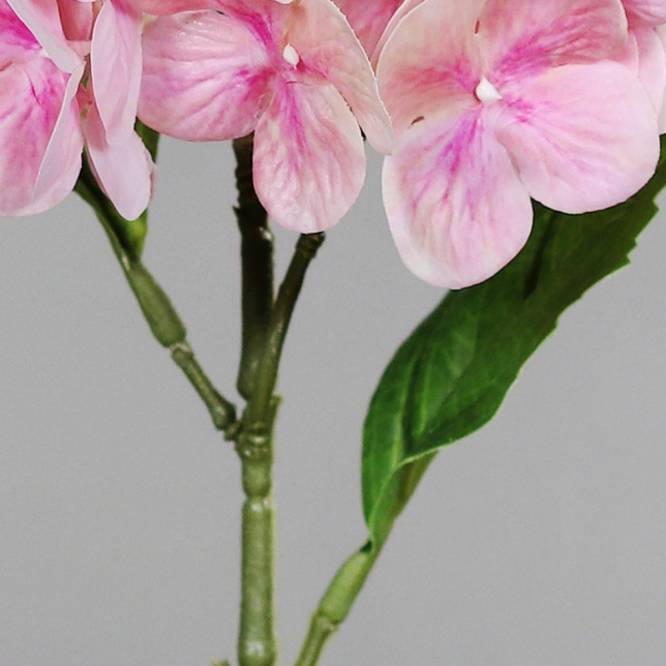 Hortensie artificiala la fir, culoare roz, 32 cm