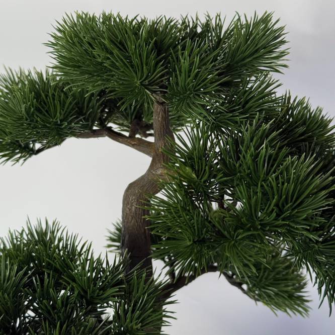 Bonsai artificial in bol ceramic alb, 48 cm