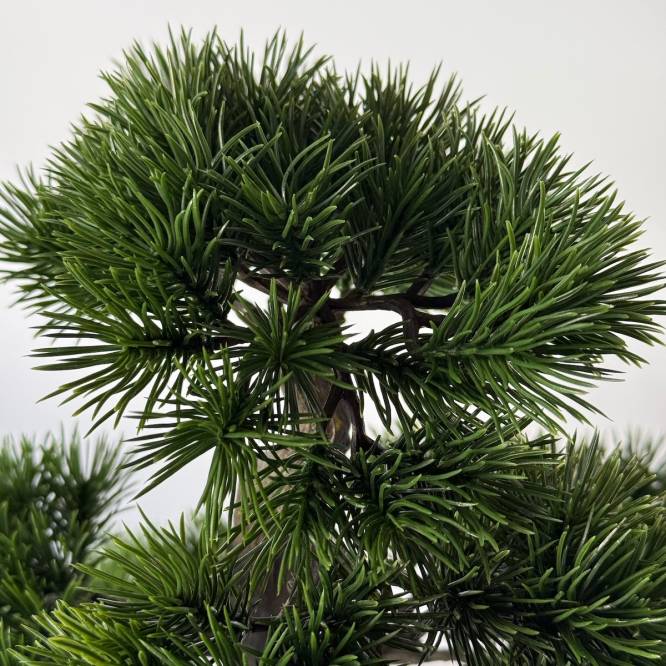 Bonsai artificial in bol ceramic alb, 48 cm