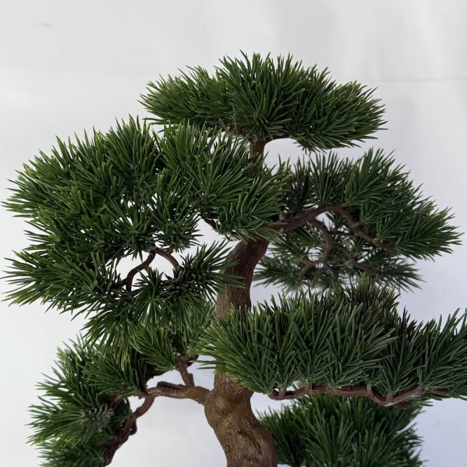 Bonsai artificial in vas ceramic gri, 48 cm