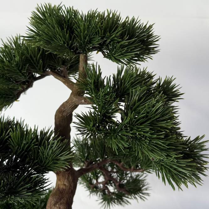 Bonsai artificial in vas ceramic gri, 48 cm