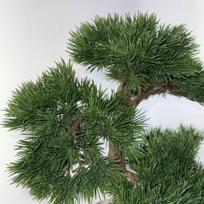 Bonsai artificial in vas ceramic gri, 48 cm
