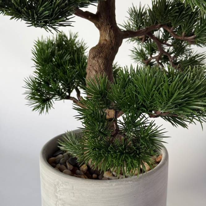 Bonsai artificial in vas ceramic gri, 48 cm