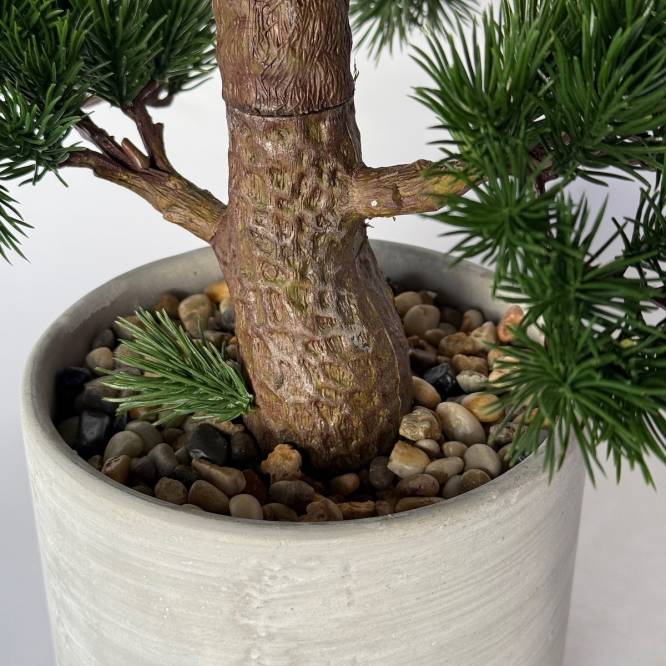 Bonsai artificial in vas ceramic gri, 48 cm