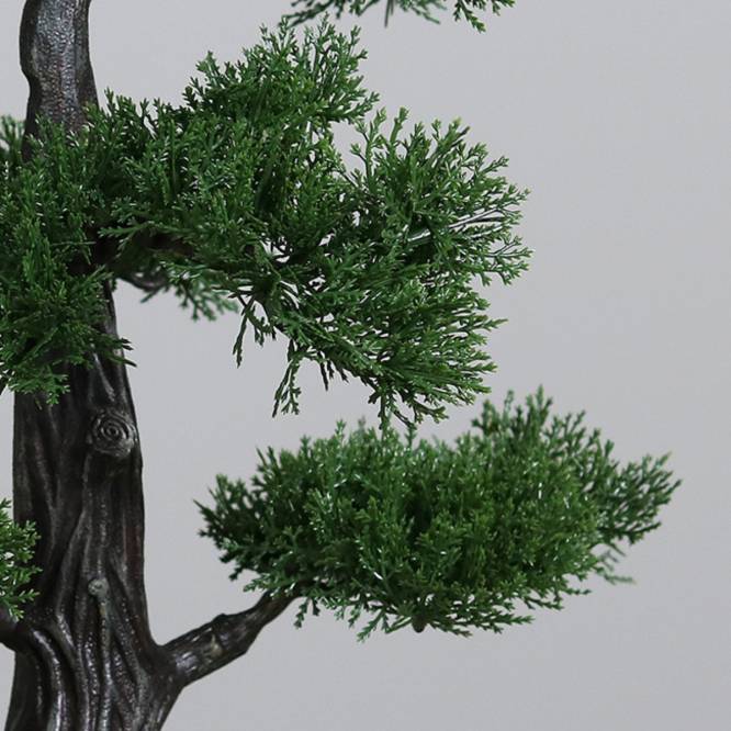Bonsai artificial pin, in vas ceramic negru, 44 cm