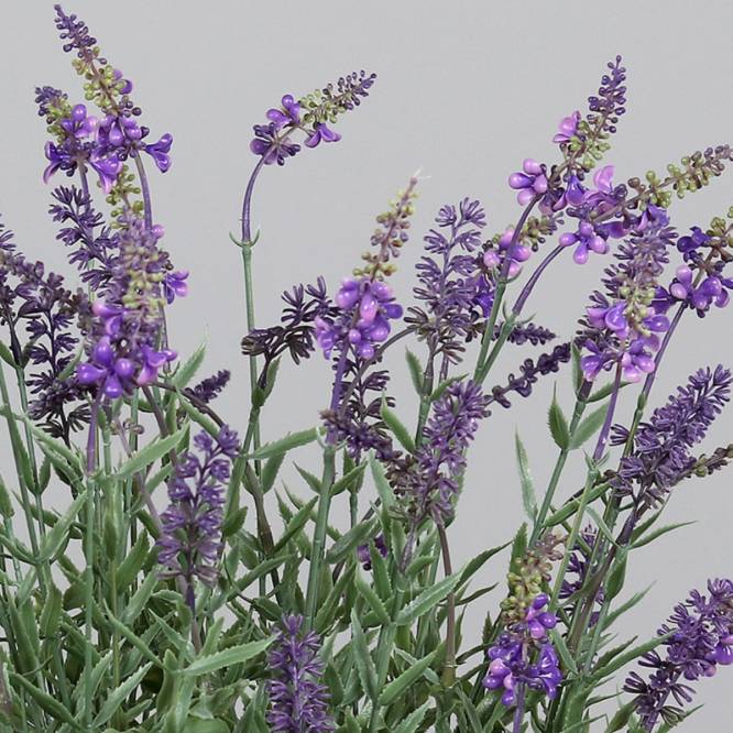 Aranjament flori de lavanda artificiale in vas de plastic gri, 45 cm
