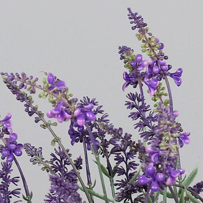 Aranjament flori de lavanda artificiale in vas de plastic gri, 45 cm