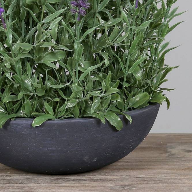 Aranjament flori de lavanda artificiale in vas de plastic gri, 45 cm