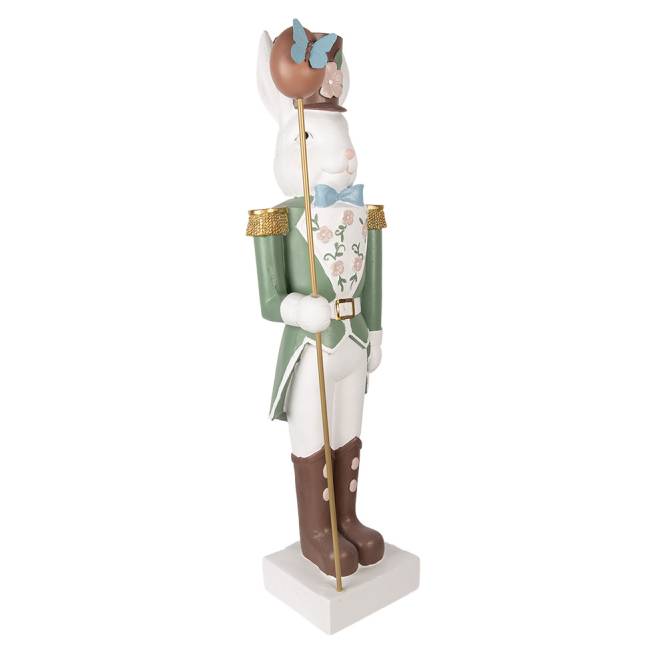 Decoratiune Pasti, iepuras in costum de ofiter, verde, 96 cm