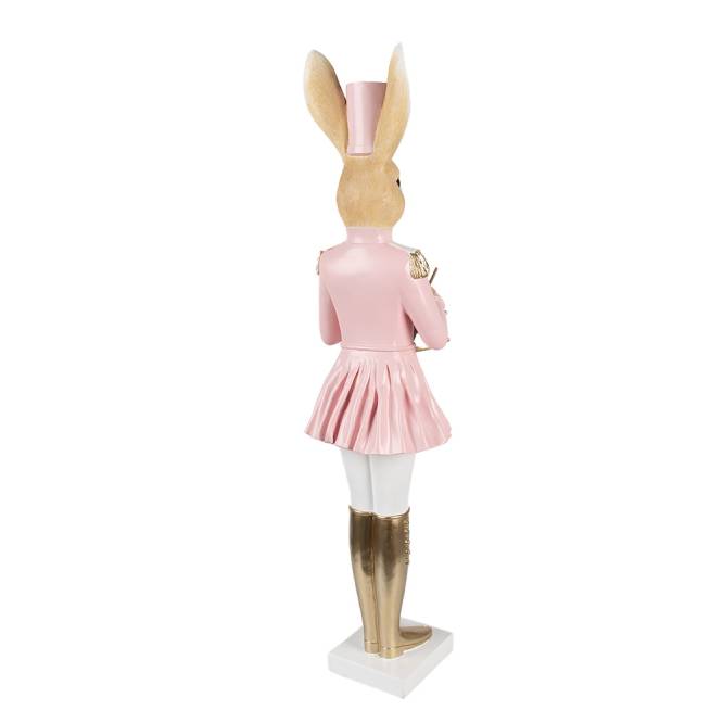 Decoratiune Pasti, Doamna Iepuras in costum de ofiter cu toba, 79 cm