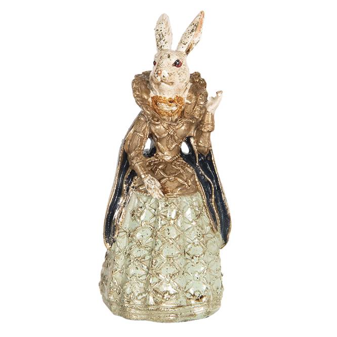 Decoratiune Pasti iepuroaica nobila, model antichizat, 11 cm