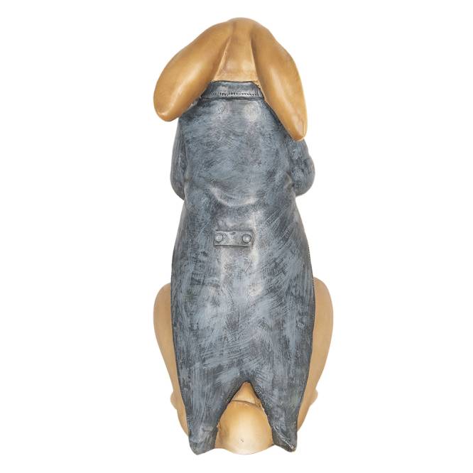 Decoratiune Pasti iepuras domn cu frac albastru si baston, 32 cm