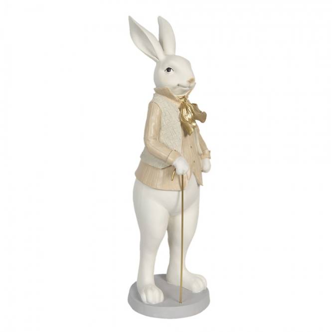 Decoratiune Paste Iepuras cu baston polirasina 53 cm