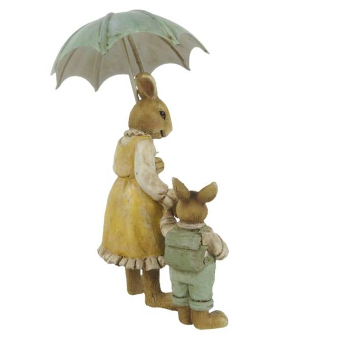 Figurina Iepuras Paste mama cu puiutul 9x4x13 cm