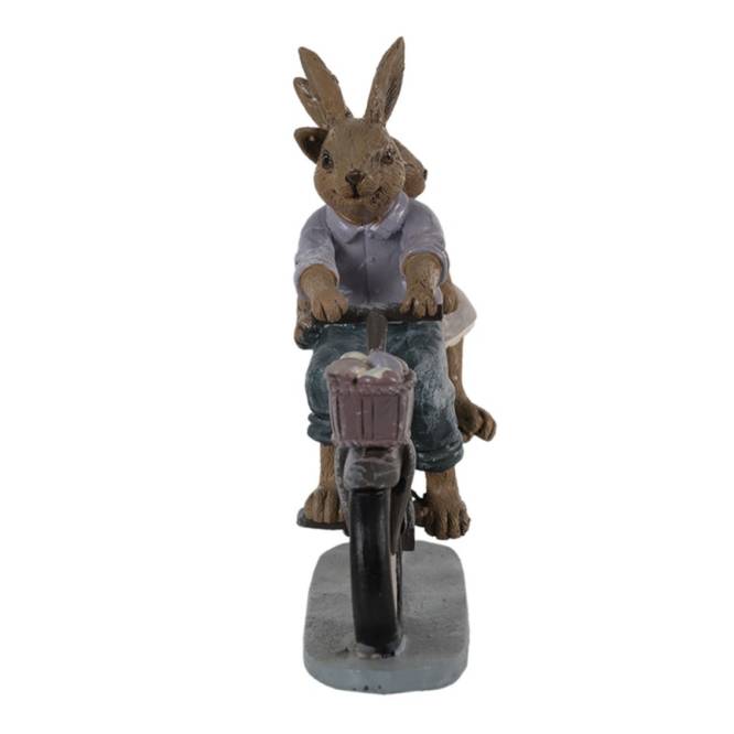 Decoratiune Paste iepurasi pe bicicleta 14x5x15 cm