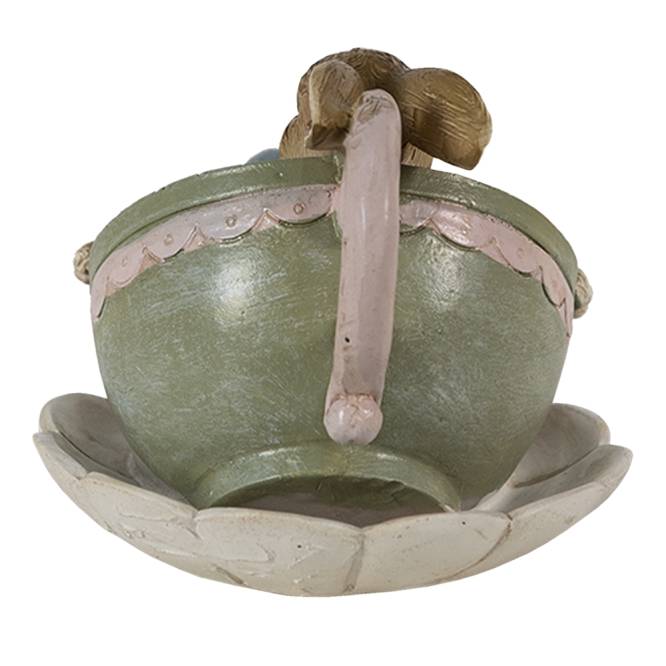 Decoratiune Paste Iepuras baiat in canuta polirasina 11 cm
