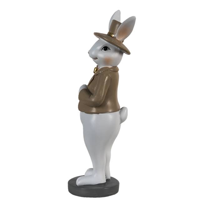 Decoratiune Paste Iepuras elegant cu papion polirasina 25 cm