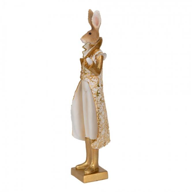 Decoratiune Paste Iepuras elegant auriu polirasina 33 cm