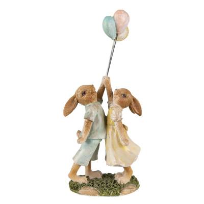 Decoratiune Paste Iepurasi cu baloane polirasina 22 cm
