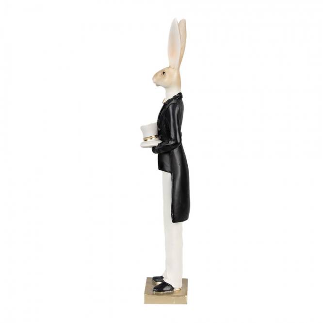 Decoratiune Pasti iepuras in costumas elegant negru 32 cm