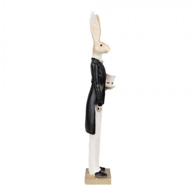 Decoratiune Pasti iepuras in costumas elegant negru 32 cm
