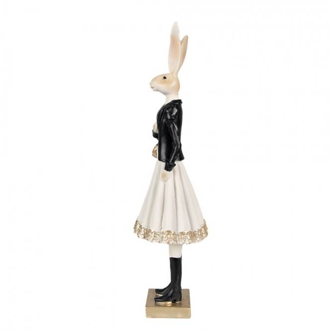 Decoratiune Pasti iepuroaica imbracata elegant 32 cm