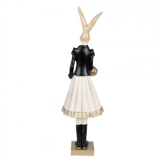 Decoratiune Pasti iepuroaica imbracata elegant 32 cm