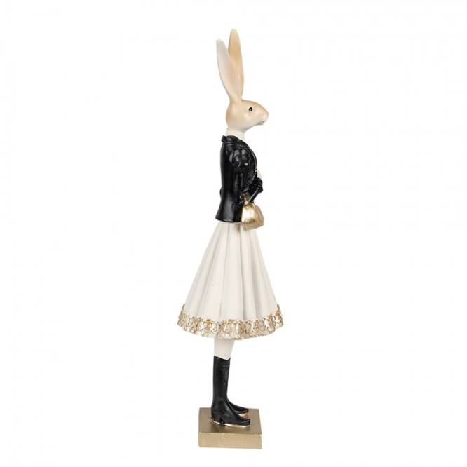 Decoratiune Pasti iepuroaica imbracata elegant 32 cm