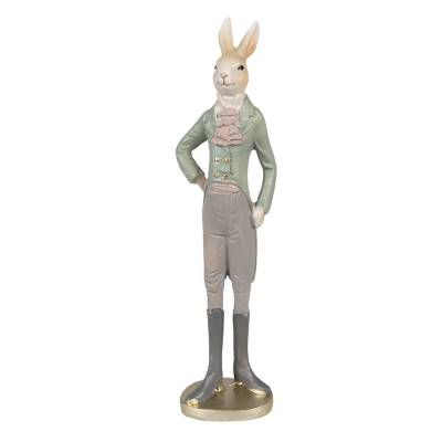 Decoratiune Pasti, iepuras in costum rustic, 40 cm