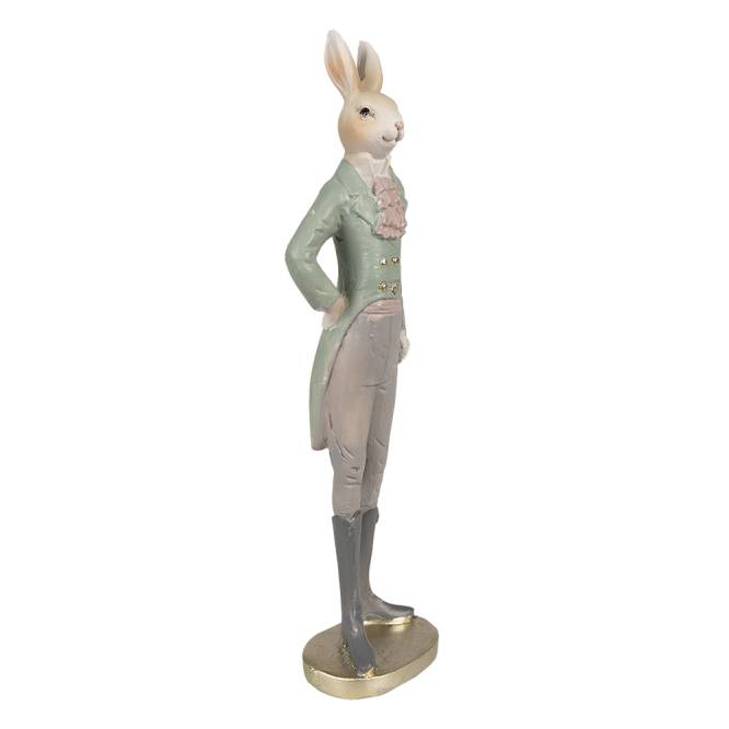 Decoratiune Pasti, iepuras in costum rustic, 40 cm
