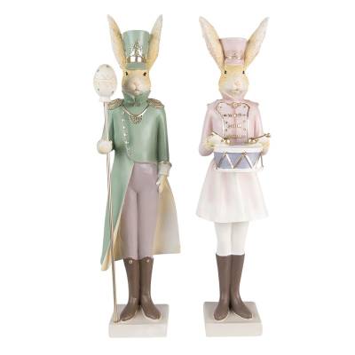 Set decoratiuni Paste Iepurasi la parada polirasina 43 cm