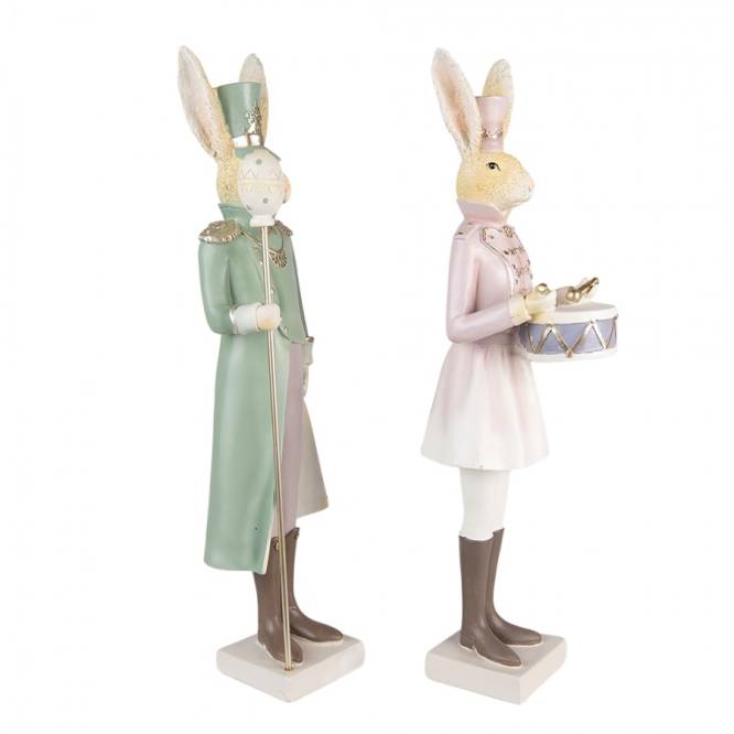 Set decoratiuni Paste Iepurasi la parada polirasina 43 cm