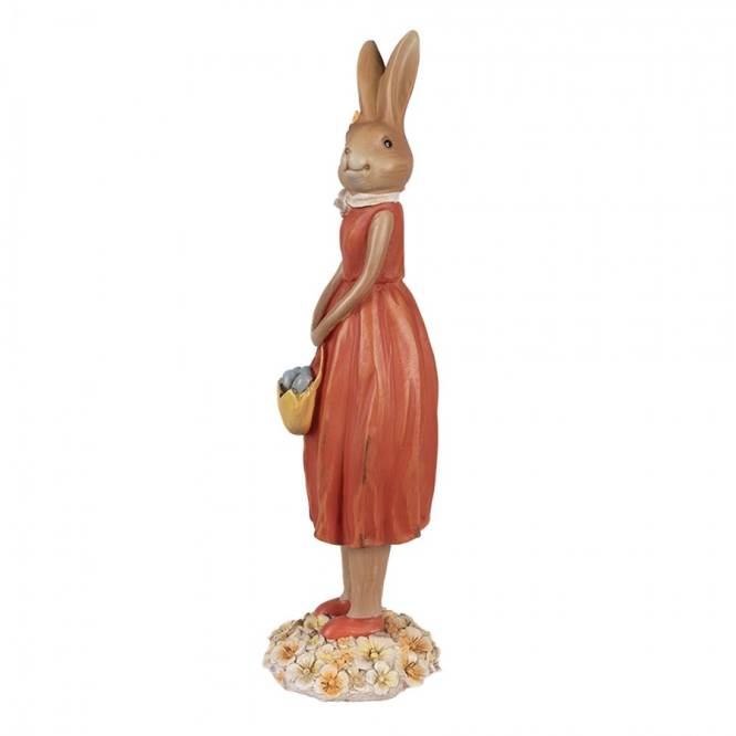 Decoratiune Pasti iepuroaica cu cosulet cu oua 33 cm