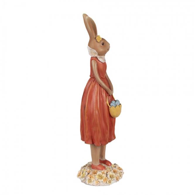 Decoratiune Pasti iepuroaica cu cosulet cu oua 33 cm