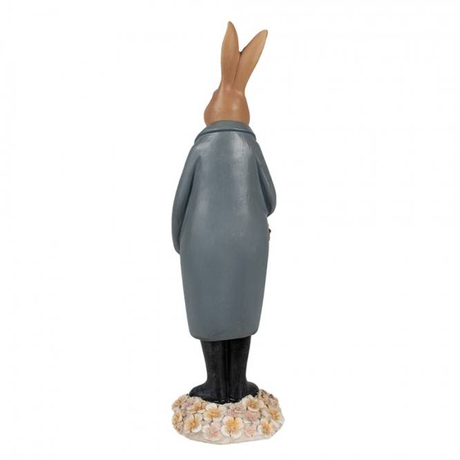 Decoratiune Pasti iepuras cu cosulet cu morcovi 34 cm